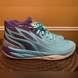 Puma Melo Ball MB.02 Shoes Blue Purple Mid Queen City 379779-01 Men's Size 9.5